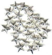 25 13x11mm Silver Plated Hollow Star Pendants